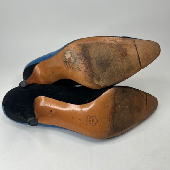 BALLY ITALY🇮🇹MADE‎ Genuine LEATHER Suede Fan Detail Pumps 885 877 01 Size 8S - Picture 14 of 16